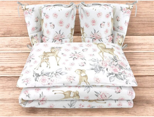 MimiNu Set Für Krippe Sweet Deer Pink 4Stück