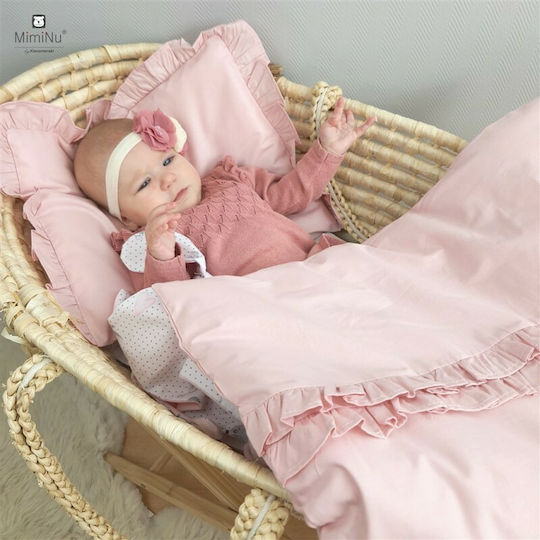 MimiNu Baby Crib Bedding Set 4pcs Powder Pink