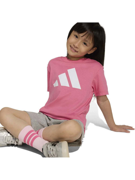 Kids Set with Shorts Summer 2 Pieces Pink Logo