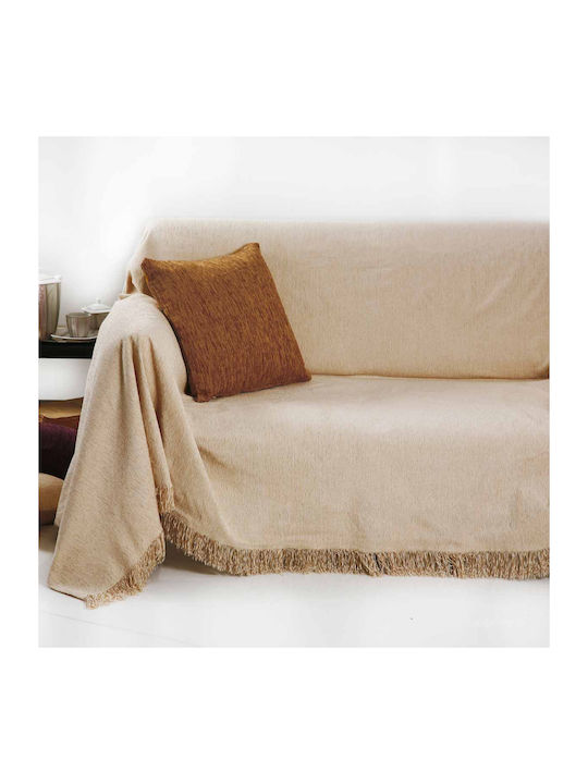 Anna Riska 1300 Four-Seater Sofa Chenille Throw 180x320cm Sand