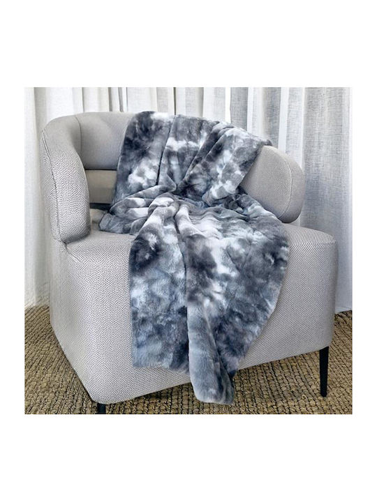 Aslanis Home Rabbit Fur Ριχτάρι Πολυθρόνας Γούνινο 130x170εκ. Γκρί