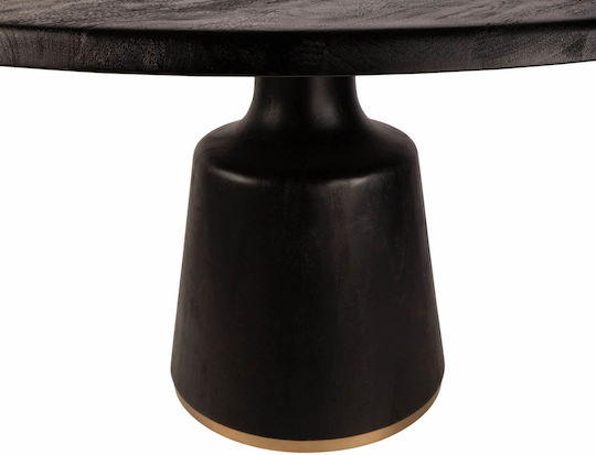 Round Dining Room Table Black Gold 150x150x77cm