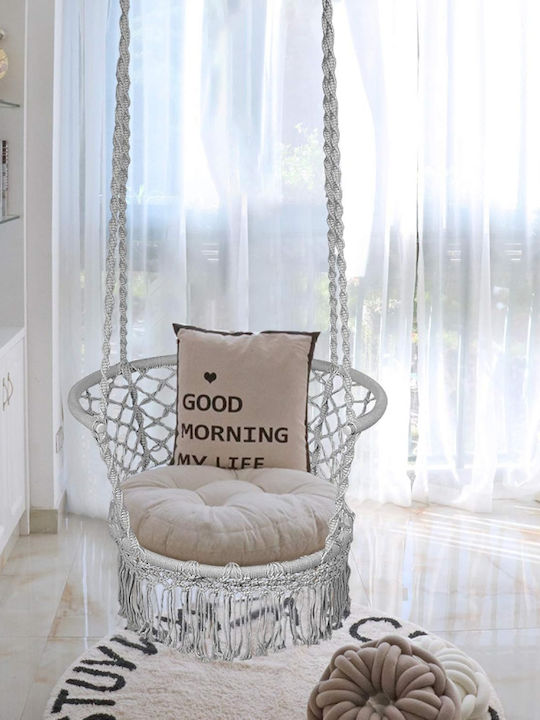 Fotoliu Suspendat material textil L80xW80xH120cm Gri Fotoliu Suspendat material textil L80xW80xH120cm Gri