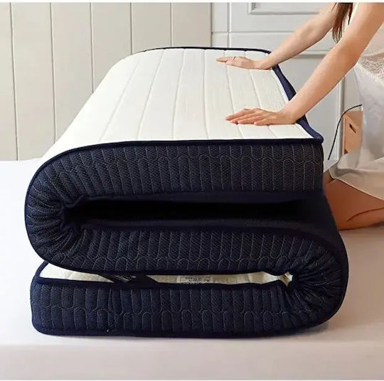 Folding Single Foam Floor Mattress 10 Cm Dark Blue (90x190cm)