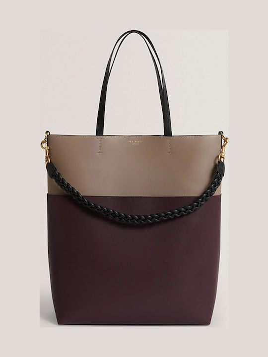 Leather Women's Bag Shopper Shoulder Burgundy
