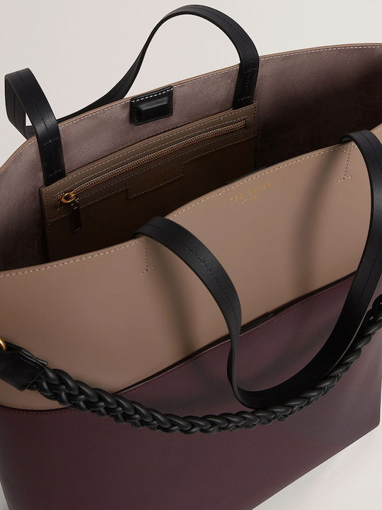 Leather Women's Bag Shopper Shoulder Burgundy