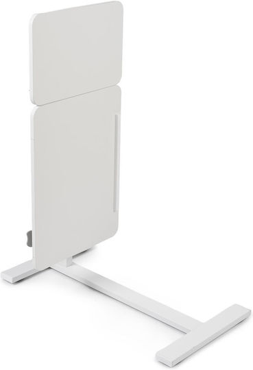 Măsuță Reglabilă pe Înălțime cu Ridicare Pneumatică 80x40 Cm Blat în Două Părți Înclinabil + Spațiu de Depozitare Rabatabil Roți 66–90 Cm Bază în Formă de C Pat Canapea Onuvio Alb
