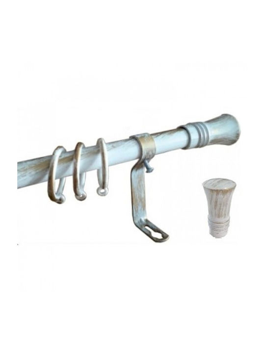 Metallic Extendable Curtain Poles Φ19 120-210cm B2 White Patina Gold