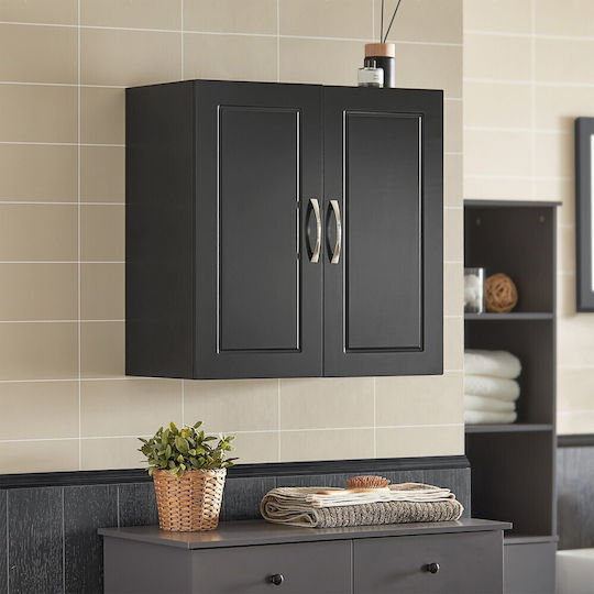 SoBuy Badezimmerschrank B60xT30xH60cm Schwarz