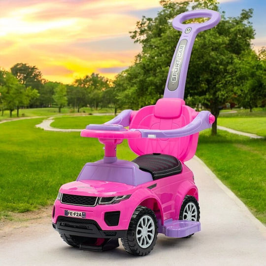 BabyMix Αυτοκινητάκι Ride On με Χειρολαβή για 36+ μηνών με Ήχους Ροζ