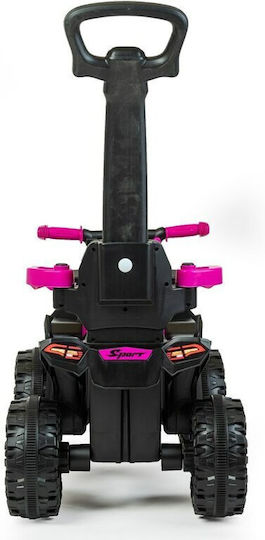 BabyMix Mega Quad Mașină Ride On Cu Mâner Pentru Părinți Pentru 12+ Luni Cu Sunete Roz