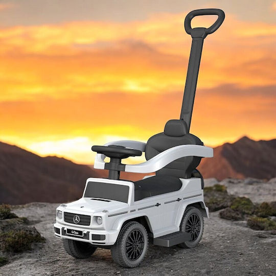 BabyMix Mercedes Benz G-Class G63 Mașină Ride On Cu Mâner Pentru Părinți Pentru 24+ Luni Albă