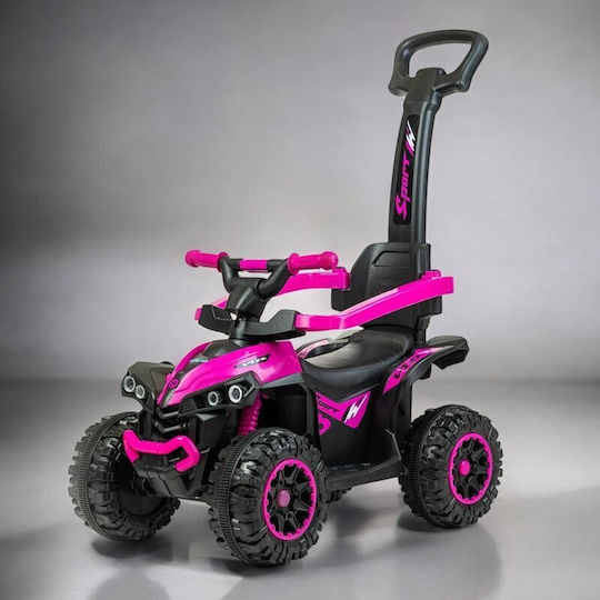 BabyMix Mega Quad Mașină Ride On Cu Mâner Pentru Părinți Pentru 12+ Luni Cu Sunete Roz