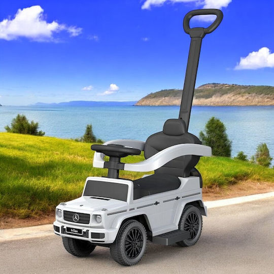 BabyMix Mercedes Benz G-Class G63 Mașină Ride On Cu Mâner Pentru Părinți Pentru 24+ Luni Albă