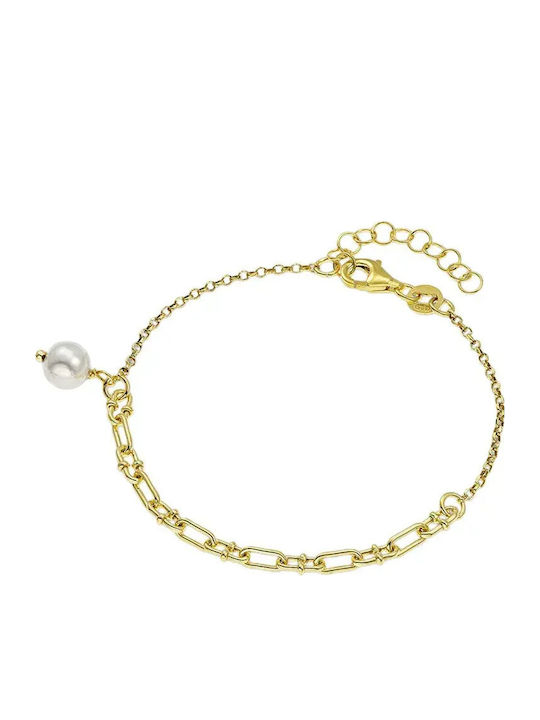 Vogue Damen Armband aus Silber Vergoldet mit Perlen