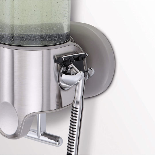 Dozator Triplu Pentru Săpun Șampon Balsam Instalare Fără Găurire Montat Pe Perete – Organizator Reîncărcabil 3 Sticle 450 Ml Oțel Inoxidabil Cârlige Duble Accesorii Baie – Dasbo