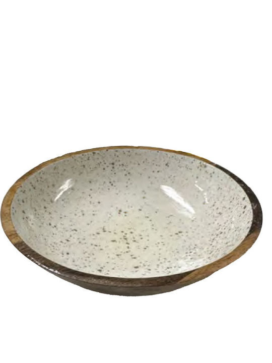 Prestige Σαλατιέρα Ξύλινη Λευκή 25x8cm