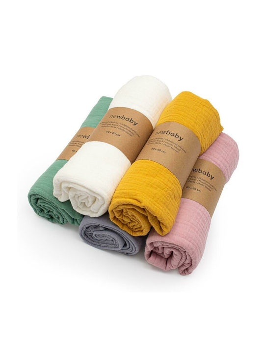 New Baby Pătură Pepinieră Swaddling pături 100% bumbac Verde 60x60cm