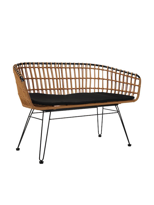 Naoki Two-Seater Sofa Outdoor Rattan with Pillows 120x55x79cm