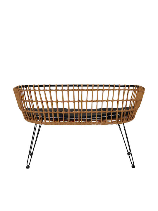 Naoki Two-Seater Sofa Outdoor Rattan with Pillows 120x55x79cm