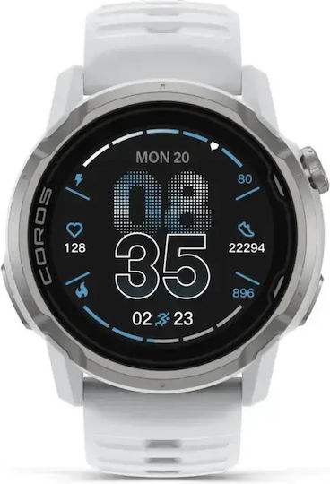 Coros Apex 4 Titan 42mm Wasserdicht Smartwatch mit Pulsmesser (Weiß)