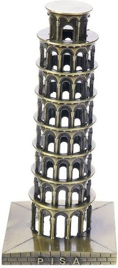 Metallic Miniature Tower Pisa 7x16x7cm