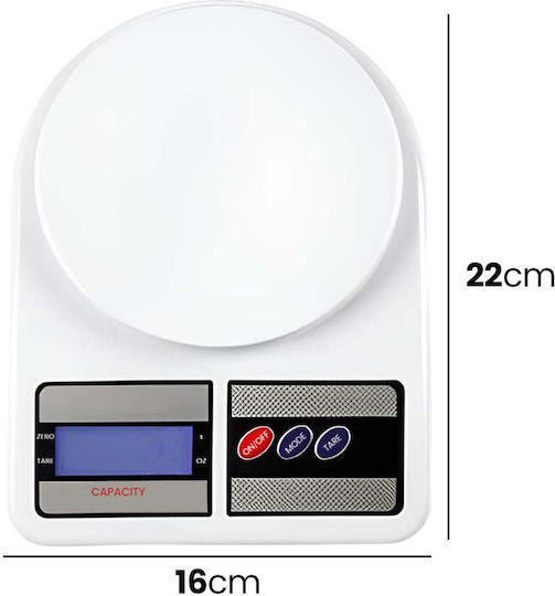 Avizar Precise Kitchen Scale 10 Kg Usb Rechargeable Baking Cooking White