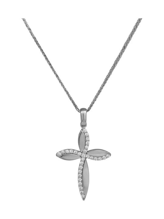 Weißgoldener Kreuz 14K Beidseitig