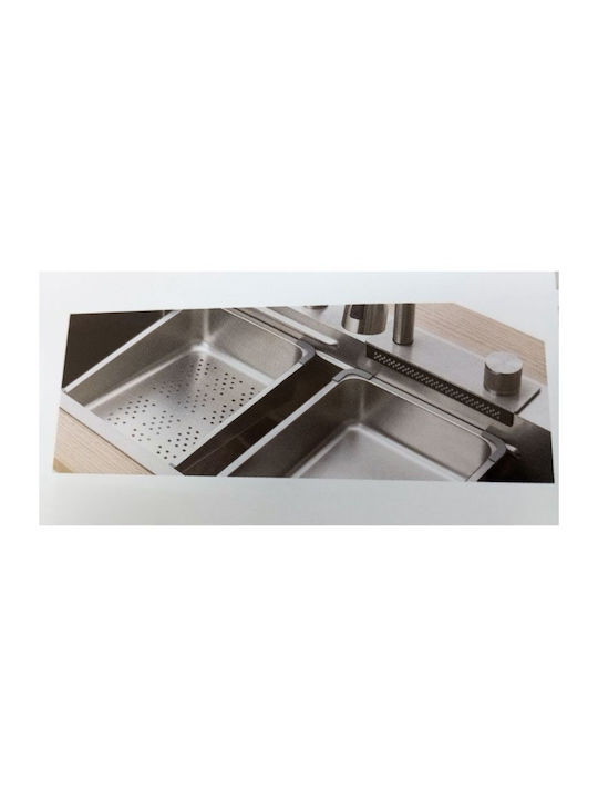 Tema Ένθετος Νεροχύτης Inox με Μπαταρία Μ68xΠ45cm Ασημί