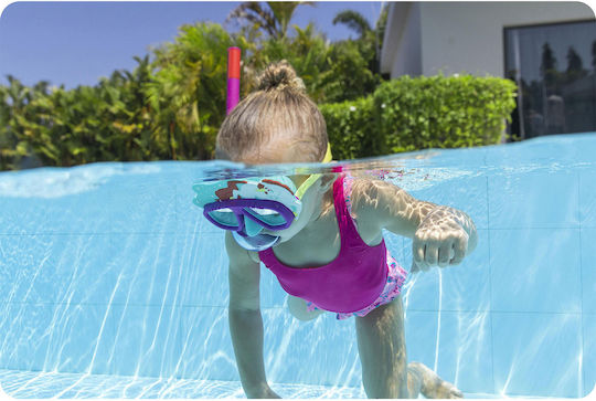Bestway Aquapals Silicone Diving Mask with Snorkel Kids Purple/Turquoise