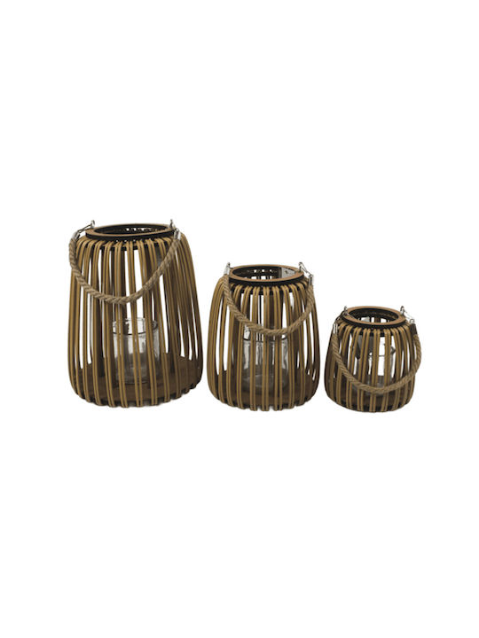 keleman Φαναράκι Rattan Καφέ 16x16x16εκ.