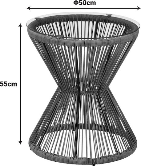 Catering Table for Small Outdoor Spaces Rattan Foldable Gray 50x50x55cm
