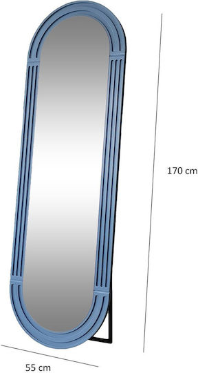 Oglindă Cu Suport Montat Albastră 55x170cm