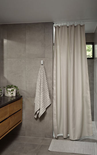 Zone Denmark Lux Shower Curtain Fabric 180x220cm Soft Grey