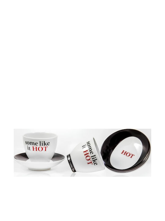 keleman Set Tassen Kaffee aus Porzellan Braun 110ml 2Stück