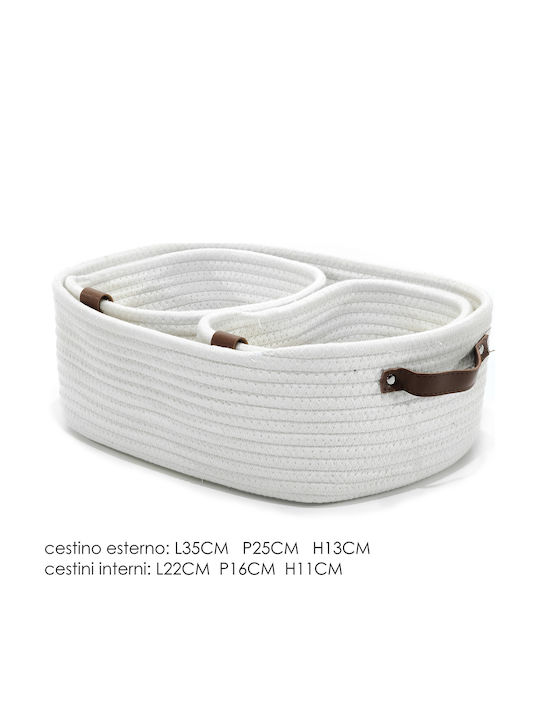 General Trade Decorative Basket Wicker White