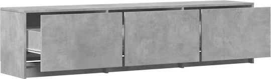 TV Stand with LED Lighting Gray 165x34x40cm