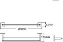 Conset Double Wall-Mounted Bathroom Rail Silver