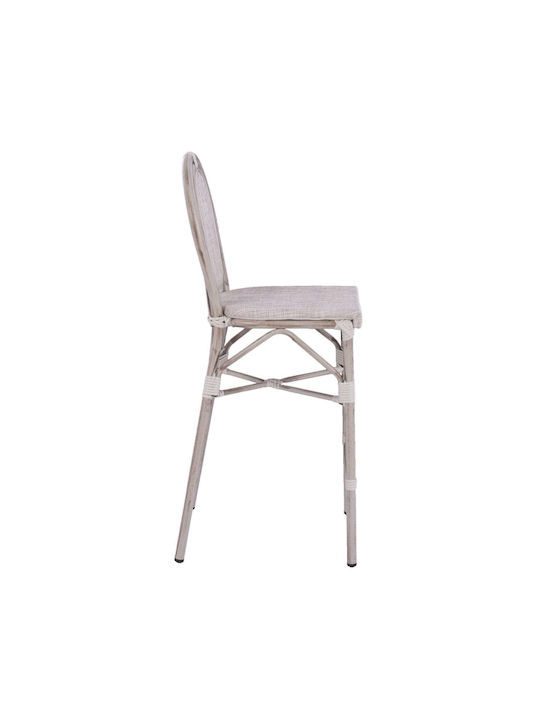 Scaun Bar Pentru Exterior Din Aluminiu Alb 41x52x116cm