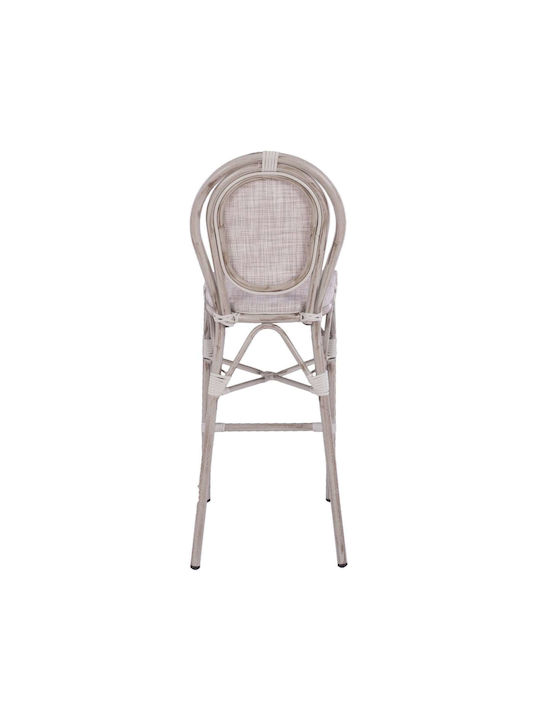 Scaun Bar Pentru Exterior Din Aluminiu Alb 41x52x116cm