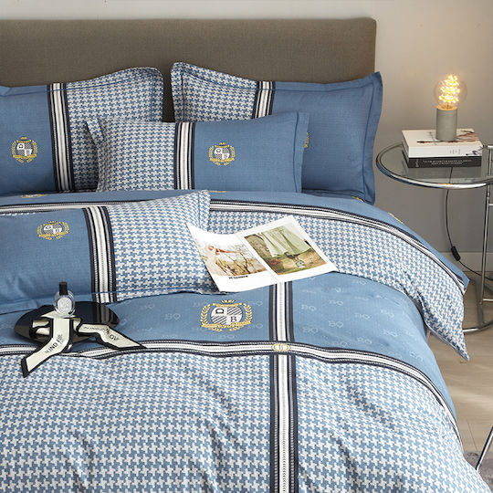 Husă Pentru Pilotă Flanelă Set 4 Piese Cearceaf De Jos & 2 Fețe De Pernă Blitz – Superdublu 220×240 Cm