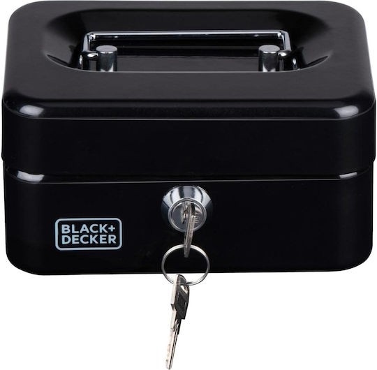 Black & Decker Μεταλλικό Κουτί Αποθήκευσης με Καπάκι Μαύρο 20x16x9cm