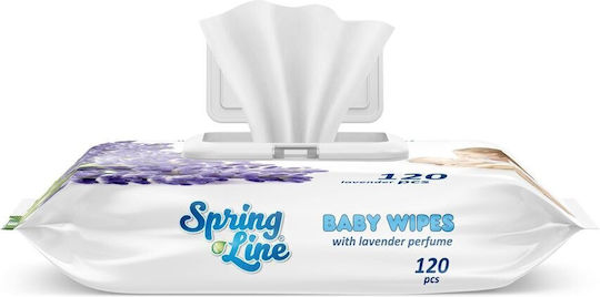 Lavendel Feuchte Tücher Frühling Linie Pop Up 120 Stück Verpackung Deckel