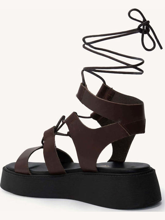 Maro Flatforme Lace-Up Legături Curele Late