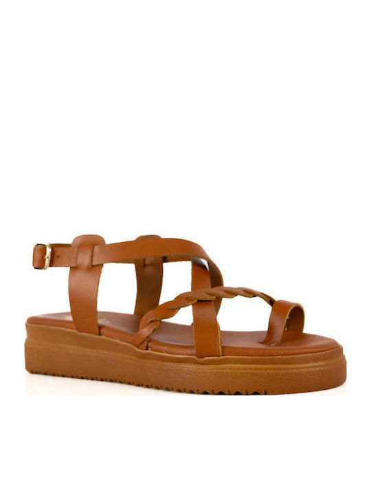 Ταμπά Δερμάτινα Flatforms Πλεκτό Μπροστινό Λουρί