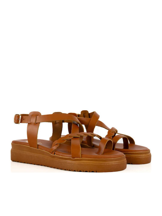 Ταμπά Δερμάτινα Flatforms Πλεκτό Μπροστινό Λουρί