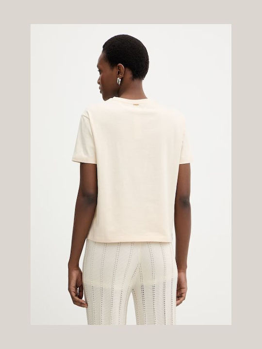 Damen Bluse Baumwolle Beige