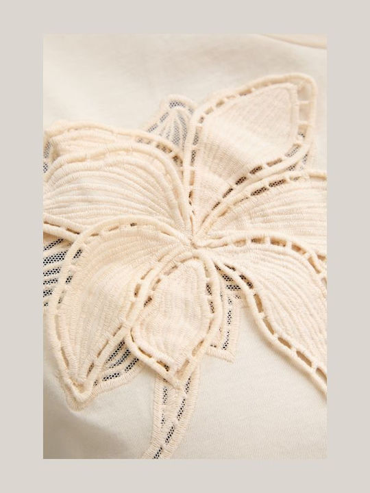 Damen Bluse Baumwolle Beige