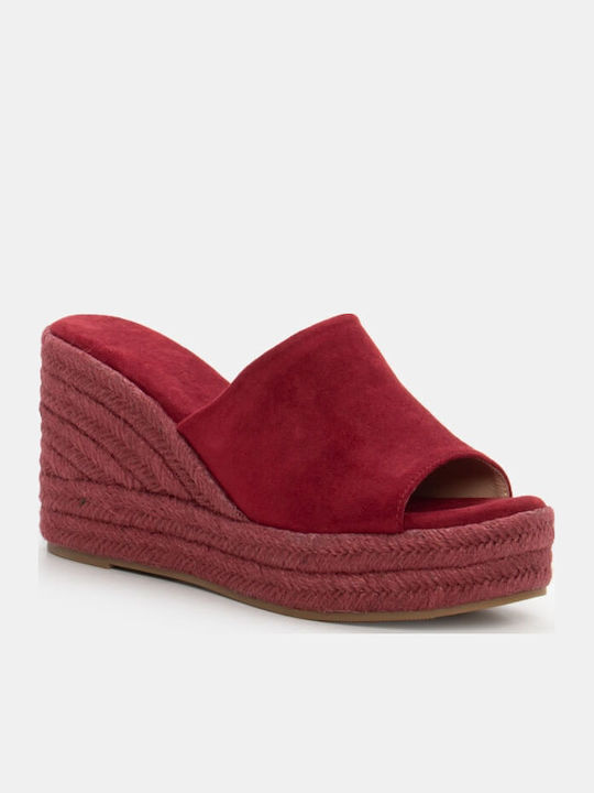 Damenplattformen im Espadrilles-Stil Burgundisch