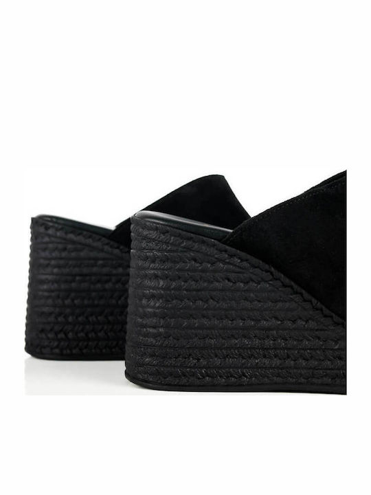 Μαύρες Mule Πλατφόρμες Made In Greece Φαρδιά Φάσα